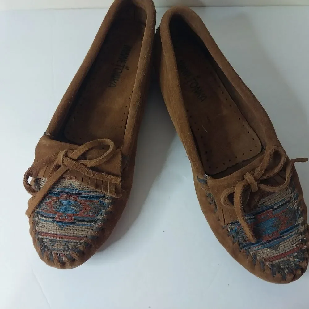 MINNETONKA Size 9 Women's Brown Moccasins 472K Super Confort